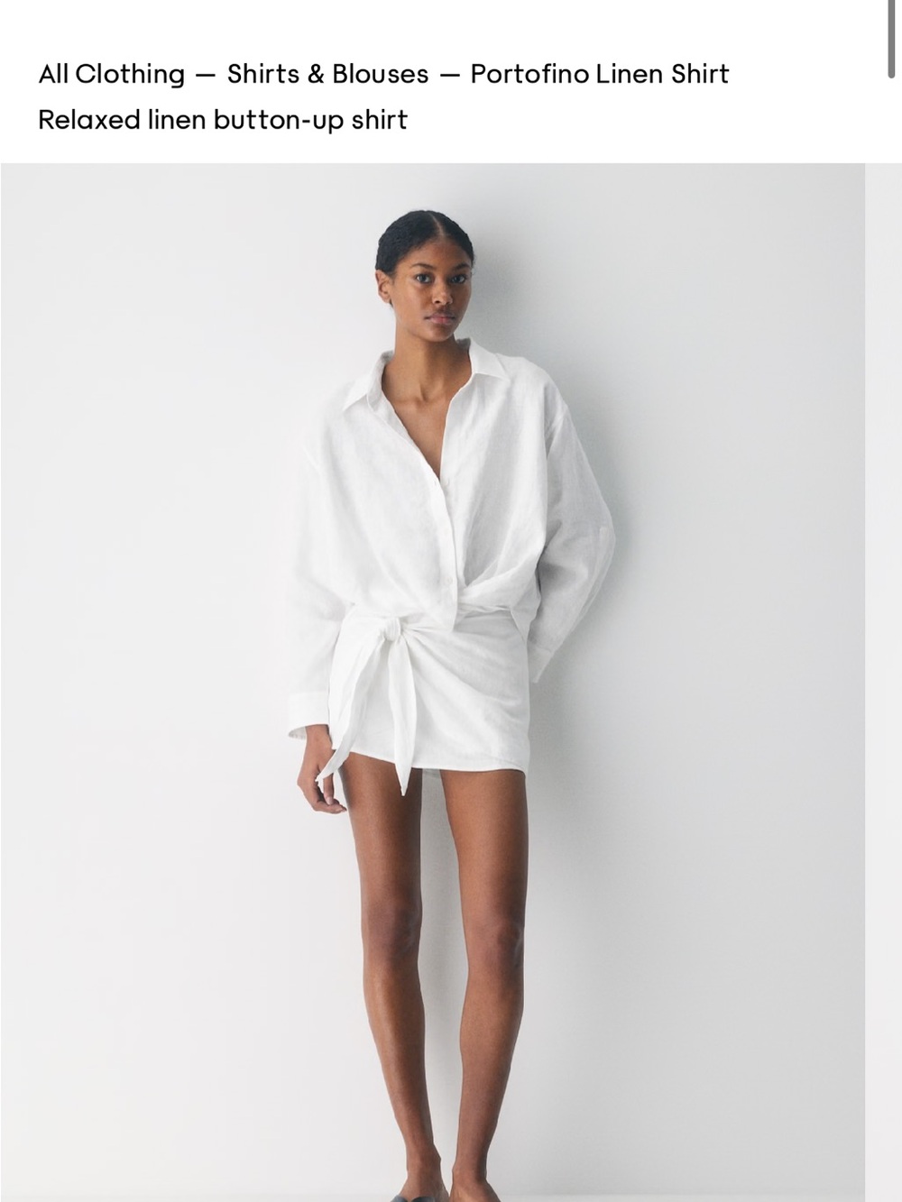 Linen Button-Up Shirt - White